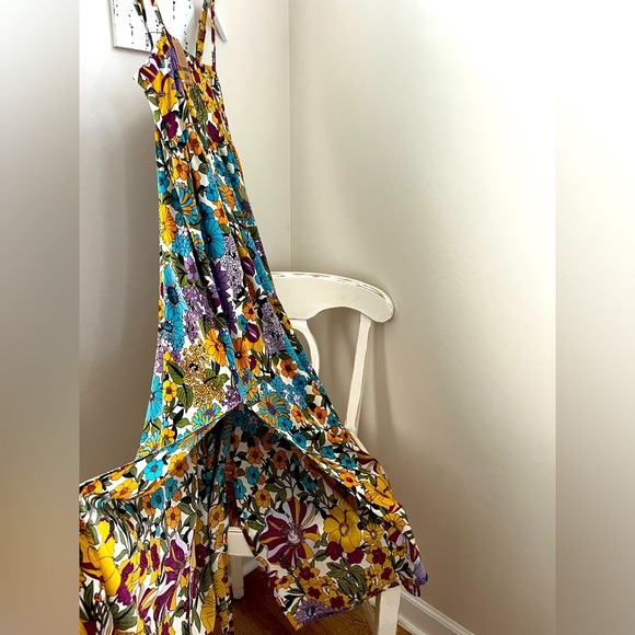 NATURAL LIFE Size XS Patti Side Slit Maxi Floral Dress with Straps - Picture 12 of 14